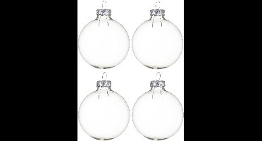 Decoris kerstballen - 8x st - transparant - D7 cm - glas - kerstversiering