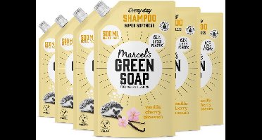 Marcel's Green Soap Shampoo Navulling - Vanille & Kersenbloesem - 6 x 500ml