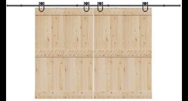 Schuifdeur – Schuifdeursysteem – Binnendeur – Loftdeur – Industrieël Deursysteem – Zwart Staal – 400 cm Breed – Stevig & Eenvoudig Te Installeren
