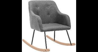 vidaXL - Schommelstoel - stof - lichtgrijs