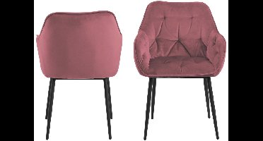 Armstoel Zion Koraal Rood - Giga Living - Set van 2