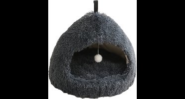 Oneay Rond hondenbed met capuchon, pluche kattenmand, donutvormig, anti-angst zacht hondenbed voor kleine en middelgrote honden en katten.