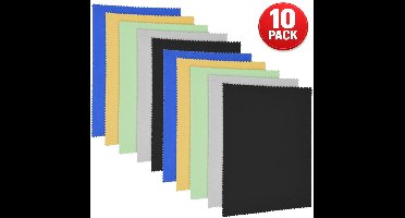 Microvezel Reinigingsdoekjes XL - 30 x 30 cm - Set van 10 XL Doekjes - voor Brillen, Lenzen, Auto, Camera's, Smartphones, Tablets, Schermen en Zilver