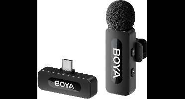 Draadloze Lavalier Microfoon met USB-C voor Android en Laptops - Ruisonderdrukking en Mini Clip-on Microfoon voor Opnames