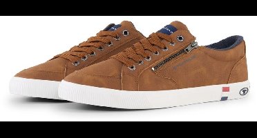 Tom Tailor - Sneakers met ritssluiting - Maat 44 - cognac