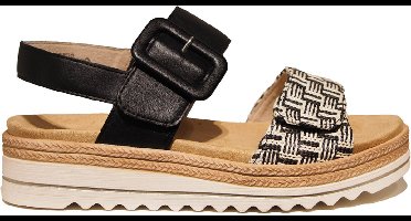 Remonte zwarte dames sandalen met print