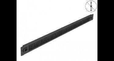 Delock 19″ Kabelmanagement Borstelstrip gereedschapsvrij 1U zwart