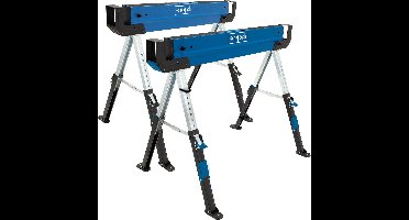 Scheppach Schragen MWB600 - In hoogte verstelbaar van 61,8 tot 82cm - 1200kg totale draaglast - 2 stuks stalen zaagbokken - Heavy duty
