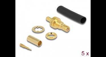 Delock SMB jack for crimping RG-174 / RG-316 with matching shrink tube