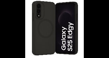 SnapSkin Hoesje geschikt voor Samsung Galaxy S25 Edge - Geschikt voor MagSafe Case - Semi-Transparant Zwart