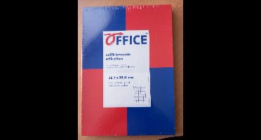 OFFICE - 4500 ZELFKLEVENDE STICKERS 38,1 X 30 mm ( op A 4 VELLEN)