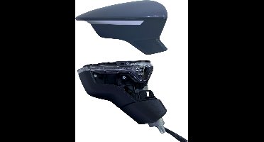 BILMAX Rechterbuitenspiegel vervanging voor Seat Leon 5F 2013-2021, elektrisch verstelbaar, handmatig inklapbaar, met richtingaanwijzer, verwarmd, 6 kabels