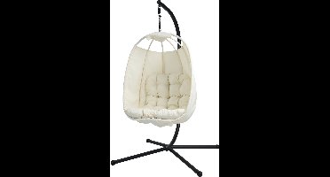 SVITA NELLY hangstoel met frame - opklapbare hangstoel hangzit hangmand beige
