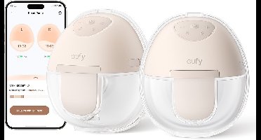 eufy Baby E10 Draagbare Borstkolf - Borstkolven - Elektrische Borstkolf met App-bediening - Slim Ritme - Zuigkracht van ziekenhuiskwaliteit - Draagbaar, Lekvrij en Ultra-stil