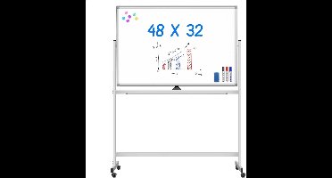 Whiteboard op Wielen - Flipover Notitiebord - Verstelbaar - Magnetisch