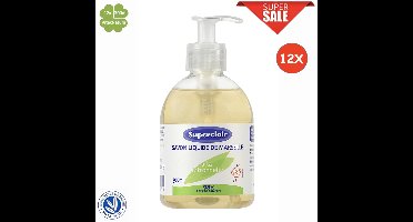 Marseille vloeibare zeep 12x300ml | Verrijkt met essentiële olie van citroengras en glycerine | Superclair