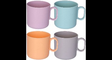 Plasticforte onbreekbare Drinkbekers - kunststof - 320 ml - 8x stuks - kinderen - mix kleuren