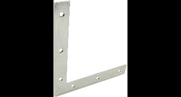 Raamhoek recht – 200x200 mm – 28 mm breed – 2,5 mm dik – verzinkt staal – per 2 stuks – versterkingshoek – hoekplaat