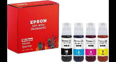 4-pack | Huismerk XXL geschikt voor Epson 664 / T664 Inktflessen - geschikt voor EcoTank ET-2500 - ET-2550 - ET-2600 - ET-2650 - ET-3600 - ET-4500 - ET-4550