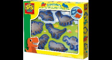 SES Creative - Dino Klei Vormen - 7 stuks - Verschillende Dino Vormen - Makkelijk Schoon te Maken - Vanaf 2 jaar
