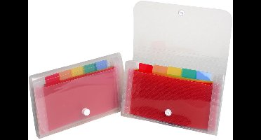 Exacompta - Ref. 55398E - 1 Sorteerkoffer midi Crystal PP - omslag en binnenkant in polypropyleen - uitbreidbare rug - drukknop sluiting - 7 vakken - afm 26x14 cm - Kleur: kristal