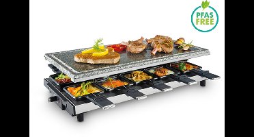 FRITEL Steengrill SG 4195 - Tafelgrill / Raclette - Natuursteen - 1700W - 48,5 x 24 cm - 2 to 10 Pers.+ 10 Pannetjes - PFAS vrij