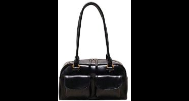 S&E Minimalistische PU Tote Bag met Grote Capaciteit – Praktisch & Stijlvol - Zwart 1