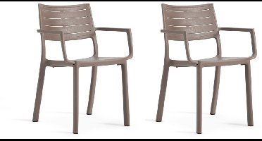 Keter Metaline tuinstoel - 2 stuks - 53,3x60,2x81,3 cm - Bruin