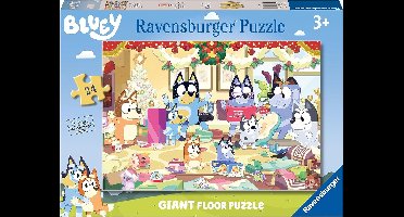 Ravensburger Bluey Christmas Special Edition 24 Piece Giant Floor Jigsaw Puzzle for Kids Age 3 Years Up
