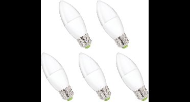 Spectrum LED Kaarslamp E27 6W - 230V - 540 Lumen - 4000K Neutraal Wit - Natuurlijk Licht - Energiezuinig - 5 stuks