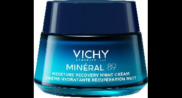 Vichy Minéral 89 Hydraterende Herstellende Nachtcrème - Alle Huidtypes - Melatonine, Hyaluronzuur en Mineralen - 50ml