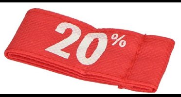 Label vaantje kleur rood 20%