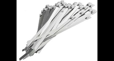 Tie wraps - RVS - 100 stuks - Lengte: 100 mm - Breedte: 4.6 mm - Roestvrij staal - Tie wrap - Kabelbinder - Tie-wrap