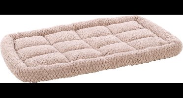 Hondenkussen – Benchkussen – Extra zacht hondenkussen 85,5 x 51 cm – Geschikt voor hondenbench en kattenkussen – Flamingo Jacquard Rechthoekig Taupe