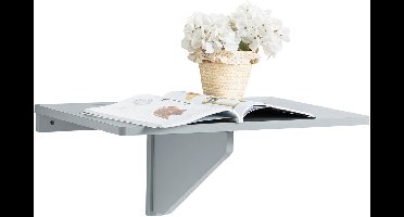 SoBuy FWT03-HG Bar Tafel - Lichtgrijs Hoge Keukentafel Opvouwbaar