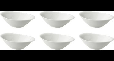 Palmer - White Delight - Schaal - Kom - 6 stuks - 20 cl - 16 x 10,5 cm - Wit - Porselein - Bordenset