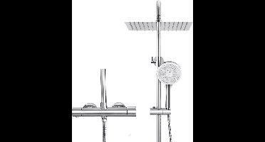 Auralum max Regendouche set met Thermostaatkraan - Douchekop met 5 Sproeistanden en Waterfilter - Doucheset en Regendouchekop - Chroom