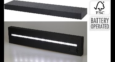 Home&Stylingcollection-wandplank-zwart-met LED-verlichting-60cm