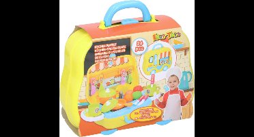 Eddy Toys Keuken Speelset – 26-Delige Speelgoedkeuken in Handig Koffertje – Inclusief Pannen, Borden, Bestek en Accessoires – Educatief Speelgoed voor Kinderen vanaf 3 Jaar