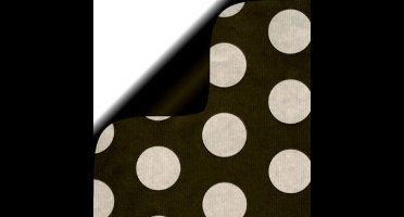 Inpakpapier Zwart met zilveren stippen 30 t/m 100 cm - 200 meter |variant: 30 cm / 200 mtr.