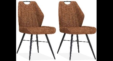 MX Sofa - Eetkamerstoel Torro luxor kleur: Cognac (set van 2 stoelen)