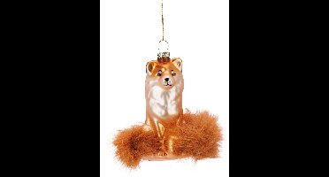 Kerstbal Vos Hoogte 9 cm Glas