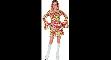 Super 60s Peace And Flower Jurk Vrouw