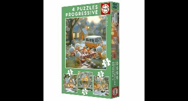 Puzzel Educa Konijn 12 Onderdelen 16 Onderdelen 20 Onderdelen 25 Onderdelen (4 Stuks)