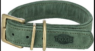 Trixie halsband hond pure leer saliegroen