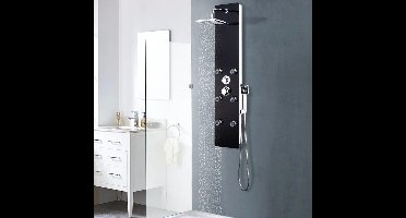 vidaXL Douchepaneel 25x44.6x130 cm glas zwart