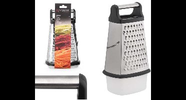 Kinvara - Rasp met Opvangbakje - 4-in-1 Rasp - Roestvast Staal Blokrasp