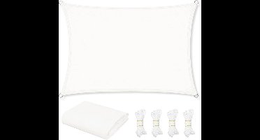 warraich-Schaduwdoek van Polyester – Crème Zonwering met Hoogwaardige UV-filter (PES 200 g/m²)-2,5x4 m