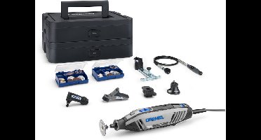 Dremel 4250 6/128 Platinum Editie - Inclusief 128 accessoires EZ SpeedClic - detailhandgreep - lijn-en cirkelfrees - haaks hulpstuk - multifunctioneel freeshulpstuk - bewerkingsplatform - flexibele as