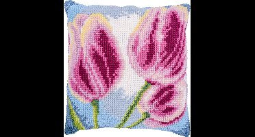 Vervaco - Kruissteekkussen kit - 3 Tulpen - PN-0204608 - Borduren - Borduurpakket - Borduurpakket volwassenen - Borduurpakket kind